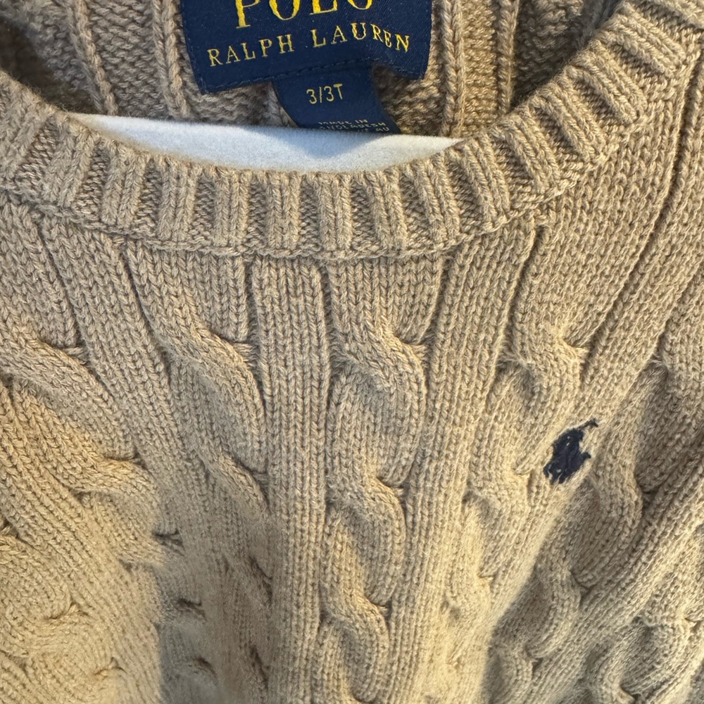 Ralph Lauren Men's Beige Cable Knit Sweater - Picture 3 of 3